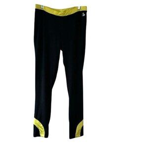LC Sports By Luscious Cream Black & Yellow Leggings Size L